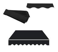Auvent de rechange imperméable et rétractable pour balcon, 3 x 2,5 m, tissu noir durable, 3 x 1,5 m, pour extérieur, 3 x 2,5 m