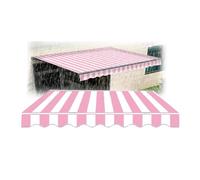 Auvent de rechange imperméable personnalisable pour auvent de terrasse rétractable de 5,8 x 3 m, motif à rayures, idéal pour le pare-soleil et la pluie, couverture d'extérieur durable