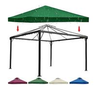 Auvent de rechange imperméable pour tonnelle, 2 niveaux, 310 g/m², avec grille d'aération, auvent de jardin, pour l'extérieur