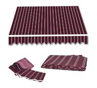 Auvent de rechange imperméable rétractable de 5,5 x 3,7 m - Housse d'ombrage anti-UV à rayures multiples pour jardin, terrasse, 2 m à 4,9 m
