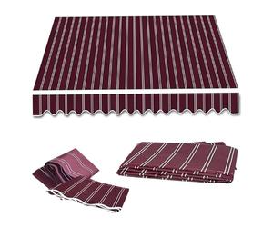Auvent de rechange imperméable rétractable de 5,5 x 3,7 m - Housse d'ombrage anti-UV à rayures multiples pour jardin, terrasse, 2 m à 4,9 m
