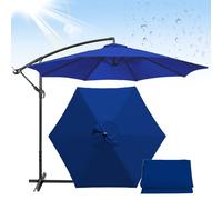 Auvent de rechange imperméable UV50+ pour parasol de jardin à nervures 6/8, pour table de terrasse, ombre pour plage et piscine, bleu roi, 2,7 m/106 (8 baleines)
