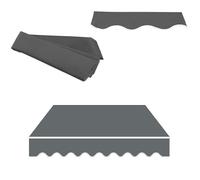 Auvent de rechange pour auvent de terrasse de 3 x 2,5 m, tissu imperméable et durable pour auvent de balcon rétractable et durable, 4 x 3,5 m, gris