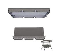 Auvent de rechange pour balancelle de jardin 3 places - Housse d'ombrage imperméable et résistante aux UV - Coussin de chaise suspendue d'extérieur - Gris - 164 x 114 cm