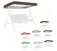 Auvent de Rechange pour Balançoire de Jardin 2 3 Places, Housse de Balancelle Hollywoodienne Polyester Enduit d'argent 190T pour Porche Balcon(Coffee,190x132x15/20cm)