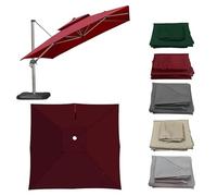 Auvent De Rechange Pour Déporté Parasol De Terrasse 3x3m 2.5x2.5m 8 Baleines Carré Toile De Rechange Tissu Résistant Au Mauvais Temps Pour Votre Parasol - Polyester 220G(Red,2.5x2.5m)