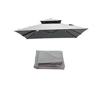 Auvent De Rechange pour Déporté Parasol De Terrasse Carré Toile De Rechange pour Parasol Tissu De Rechange pour Parasol De Table D'extérieur(Taupe,300cmx300cm)