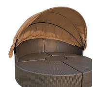 Auvent de rechange pour lit de jour d'extérieur en osier, housse supérieure compatible avec lit de jour rond de terrasse (résistant à l'eau et au soleil) - Kaki
