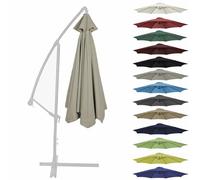Auvent de rechange pour parapluies de 2 m, 2,7 m et 3 m (6/8 baleines) - Dessus imperméable UV50+, installation facile, plus de 10 couleurs (gris clair, 2,7 m, 8 baleines) - Bâche d'ombrage