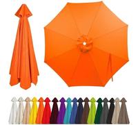 Auvent de Rechange pour Parasol 2-4m, 6/8 Baleines, Toile en Tissu Polyester Robuste, Protection UV 50+, Housse de Remplacement pour Parasol de Table et Balcon, Bleu Ciel