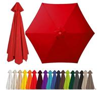 Auvent de Rechange pour Parasol 2-4m, 6/8 Baleines, Toile en Tissu Polyester Robuste, Protection UV 50+, Housse de Remplacement pour Parasol de Table et Balcon, Bleu Ciel