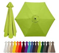 Auvent de Rechange pour Parasol 2-4m, 6/8 Baleines, Toile en Tissu Polyester Robuste, Protection UV 50+, Housse de Remplacement pour Parasol de Table et Balcon, Bleu Ciel