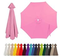 Auvent de Rechange pour Parasol 2-4m, 6/8 Baleines, Toile en Tissu Polyester Robuste, Protection UV 50+, Housse de Remplacement pour Parasol de Table et Balcon, Bleu Ciel