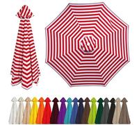 Auvent de Rechange pour Parasol 2-4m, 6/8 Baleines, Toile en Tissu Polyester Robuste, Protection UV 50+, Housse de Remplacement pour Parasol de Table et Balcon, Bleu Ciel