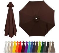 Auvent de Rechange pour Parasol 2-4m, 6/8 Baleines, Toile en Tissu Polyester Robuste, Protection UV 50+, Housse de Remplacement pour Parasol de Table et Balcon, Bleu Ciel