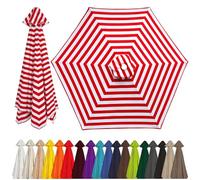 Auvent de Rechange pour Parasol 2-4m, 6/8 Baleines, Toile en Tissu Polyester Robuste, Protection UV 50+, Housse de Remplacement pour Parasol de Table et Balcon, Bleu Ciel