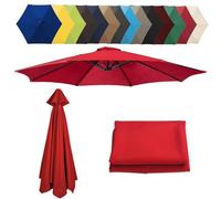 Auvent De Rechange Pour Parasol 200cm/2,7m/300cm | 6/8 Baleines Toile De Rechange Pour Parasol D'extérieur Pour Pour Terrasse/Jardin/Piscine/Parapluie En Porte-à-faux(Color:Red,Size:6 ribs-3m(9.8ft))
