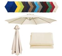 Auvent De Rechange Pour Parasol 2m/2,7m/3m | 6/8 Baleines Toile De Rechange Pour Parasol D'extérieur Pour Pour Terrasse/Jardin/Piscine/Parapluie En Porte-à-faux (Color : Off-white, Size : 8 ribs-3m(