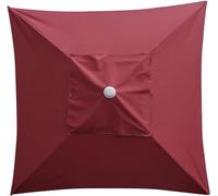 Auvent De Rechange pour Parasol 2x2M, 4 Baleines Toile De Remplacement pour Parasol Extérieur, Couverture Supérieure pour Parasol De Plage Et De Jardin-Wine Red