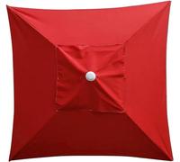 Auvent De Rechange pour Parasol 2x2M, 4 Baleines Toile De Remplacement pour Parasol Extérieur, Couverture Supérieure pour Parasol De Plage Et De Jardin-Red