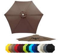 Auvent de rechange pour parasol 3/2/2.7 m,Toile de remplacement pour parasol,Couvercle de remplacement 6 baleines,Housse de Rechange pour jardin,patio ( Couleur : Brun , Taille : 6 baleines/2m )