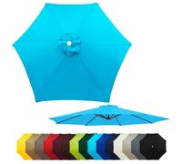 Auvent de rechange pour parasol 3/2/2.7 m,Toile de remplacement pour parasol,Couvercle de remplacement 6 baleines,Housse de Rechange pour jardin,patio ( Couleur : Bleu clair , Taille : 6 baleines/2.7m