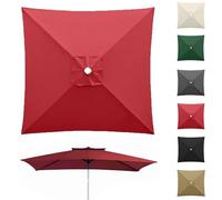 Auvent De Rechange Pour Parasol Carré 2x2m 3x3.0m Toile De Rechange De Parasol 4/8 Baleines Dessus De Parapluie De Remplacement En Polyester(Red,2x2m/6.5ftx6.5ft-4ribs)