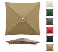 Auvent De Rechange Pour Parasol Carré 2x2m 3x3.0m Toile De Rechange De Parasol 4/8 Baleines Dessus De Parapluie De Remplacement En Polyester(Khaki,2x2m/6.5ftx6.5ft-4ribs)