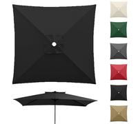 Auvent De Rechange Pour Parasol Carré 2x2m 3x3.0m Toile De Rechange De Parasol 4/8 Baleines Dessus De Parapluie De Remplacement En Polyester(Black,3x3.0m/9.8ftx9.8ft-8ribs)