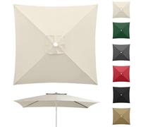 Auvent De Rechange Pour Parasol Carré 2x2m 3x3.0m Toile De Rechange De Parasol 4/8 Baleines Dessus De Parapluie De Remplacement En Polyester(Beige,3x3.0m/9.8ftx9.8ft-8ribs)