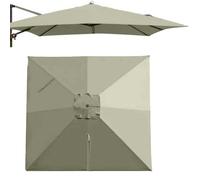 Auvent de rechange pour parasol carré de 3 x 3 m, housse d'ombrage décalée, imperméable pour jardin et piscine, taupe, Single top 3m (x10')