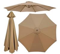 Auvent de rechange pour parasol de 200 cm/270 cm/300 cm, pour parasol de jardin et de table à 6/8 baleines, résistant aux UV, housse de rechange
