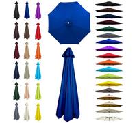 Auvent de rechange pour parasol de jardin à 6 baleines de 2 à 3 m, housse imperméable de rechange pour parasol d'extérieur, marché, terrasse, ombrage, idéal pour cour et jardin