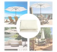 Auvent de rechange pour parasol de jardin rond à 6 baleines et 8 baleines - Protection UV - 2,7 m - Blanc