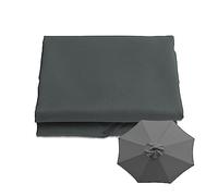 Auvent de rechange pour parasol de terrasse, 6/8 baleines - Housse de parasol grise pour parasol de table de marché de 2,7 m - Auvent de rechange en tissu durable pour parasol d'extérieur