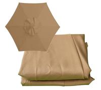 Auvent de rechange pour parasol de terrasse de 2 m/2,7 m/3 m, housse en tissu pour parasol à suspendre à 8/6 baleines décalées, protection de jardin