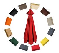 Auvent de rechange pour parasol de terrasse de 400 cm - Housse d'ombrage en tissu durable pour protection solaire extérieure, facile à installer, s'adapte à 8 parapluies côtelés