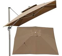 Auvent de rechange pour parasol de terrasse extérieur, design durable à 2 niveaux qui améliore l'ombre et le confort pour le jardin, et l'utilisation sur le marché