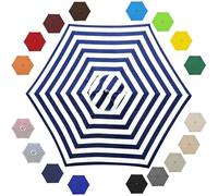 Auvent de rechange pour parasol de terrasse, housse supérieure solide et épaisse pour 6 baleines, nappe de parasol de table d'extérieur pour jardin et piscine