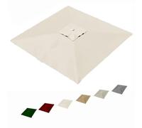 Auvent de rechange pour parasol d'extérieur à 8 baleines, tissu carré imperméable 250 x 250 cm, résistant aux UV, 6 couleurs, beige 400 x 300 cm, parfait pour terrasse et jardin