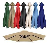 Auvent De Rechange Pour Parasol Extérieur 2m/2,7m/3.0m, 6 Baleines/8 Baleines Toile De Rechange Pour Parasols De Jardin Plage Et Piscine, Housse De Rechange Pour Parasol Droit Ou Déporté(Couleur:Kaki,