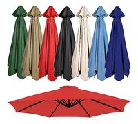Auvent De Rechange Pour Parasol Extérieur 2m/2,7m/3.0m, 6 Baleines/8 Baleines Toile De Rechange Pour Parasols De Jardin Plage Et Piscine, Housse De Rechange Pour Parasol Droit Ou Déporté(Couleur:Rouge