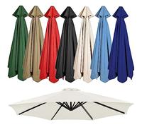 Auvent De Rechange Pour Parasol Extérieur 2m/2,7m/3.0m, 6 Baleines/8 Baleines Toile De Rechange Pour Parasols De Jardin Plage Et Piscine, Housse De Rechange Pour Parasol Droit Ou Déporté(Couleur:Blanc
