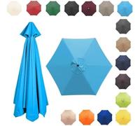 Auvent de rechange pour parasol, résistant aux UV et imperméable, idéal pour piscines et terrasses, housse d'ombrage extérieure, s'adapte à 6/8 baleines, taille de 2 à 3,5 m