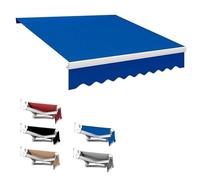 Auvent de rechange pour parasol rétractable de 3,5 x 3 m - Tissu durable pour parasol de terrasse - Tissu bleu durable pour ombrage extérieur, 3,7 x 2 m