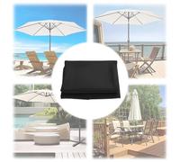 Auvent de rechange pour parasol rond de 2,7 m, protection UV, pour parasol de jardin, terrasse, tissu de rechange noir pour parasol de marché
