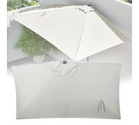 Auvent de rechange rectangulaire à 5 baleines - Résistante aux UV - Pour terrasse et cour - 2 x 1 m, blanc