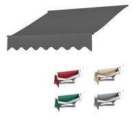 Auvent de rechange réglable pour auvent de terrasse en polyester imperméable - Tailles : 3 x 2,4 m, 3,6 x 3,5 m, 4,6 x 3,4 m, gris - Pour terrasse, porte et fenêtre - 2,5 x 1,5 m