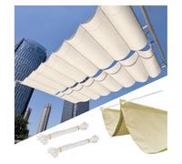 Auvent de rechange rétractable en forme de U pour pergola d'extérieur en forme de U pour jardin, porche, plage, pavillon, grill tonnelle - Élégant et