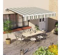 Auvent de rechange rétractable imperméable et résistant aux UV pour extérieur, terrasse, jardin - 4,9 x 3 m - Couverture durable pour une meilleure protection solaire